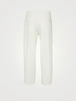 Cotton-Blend Drawstring Pants