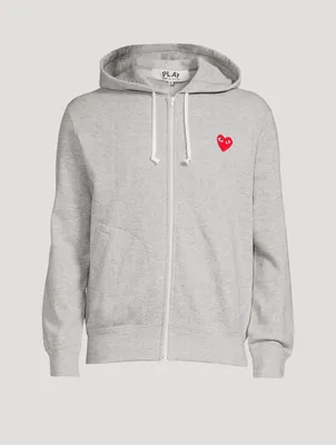 Cotton Zip Hoodie With Heart