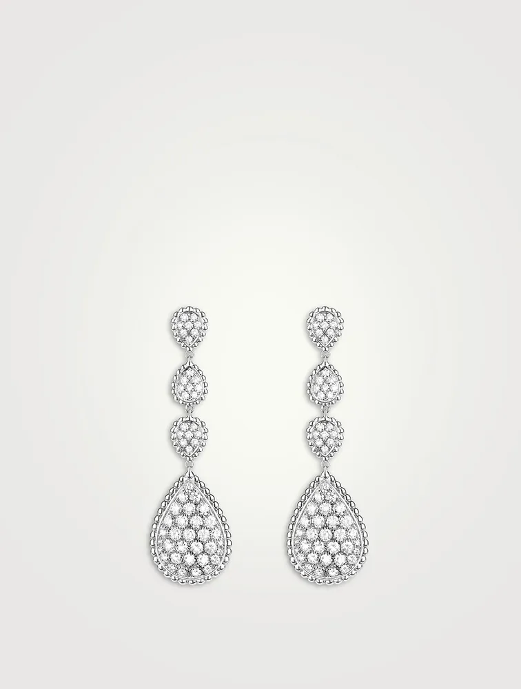 Serpent Boheme White Gold Pendant Earrings With Diamonds