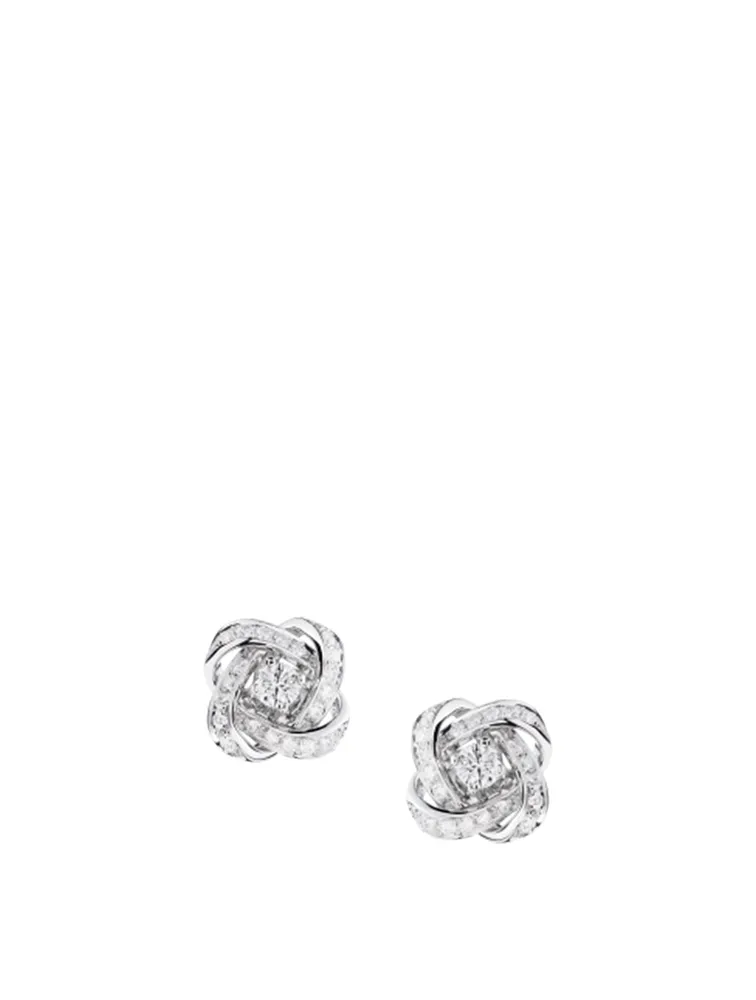 Pivoine White Gold Stud Earrings With Diamonds