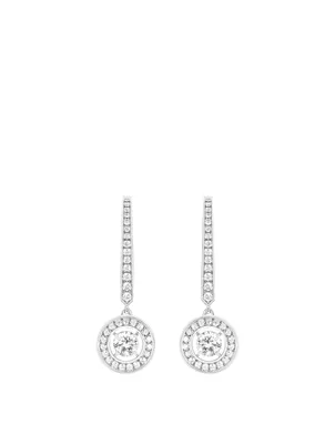 Ava White Gold Round Sleeper Earrings With Diamonds