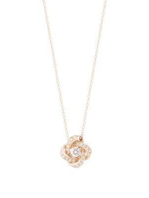 Pivoine Rose Gold Pendant Necklace With Diamonds