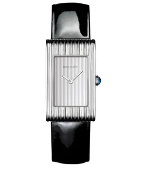 Reflet Stainless Steel Watch With Patent Leather Strap