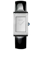 Reflet Stainless Steel Watch With Patent Leather Strap