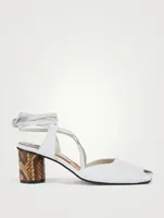 Open Toe Strap Leather Heeled Sandals