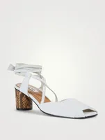 Open Toe Strap Leather Heeled Sandals