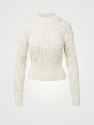 Cotton Open-Knit Sweater