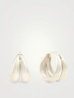 1930 Sterling Silver Double Hoop Earrings