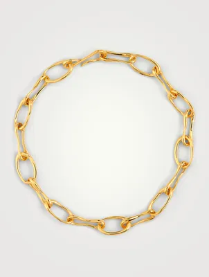 18K Gold Vermeil Roman Chain Collar Necklace