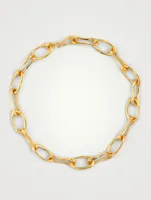 18K Gold Vermeil Roman Chain Collar Necklace