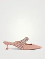 Celeste 45 Grosgrain Mules With Knotted Crystal Strap