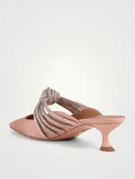 Celeste 45 Grosgrain Mules With Knotted Crystal Strap