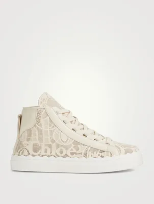 Lauren Lace Logo High-Top Sneakers