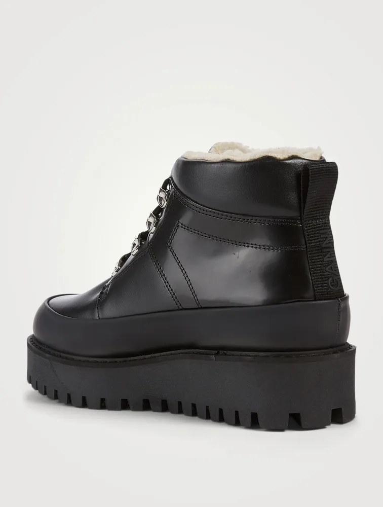 Brush Off City Leather Lace-Up Ankle Boots