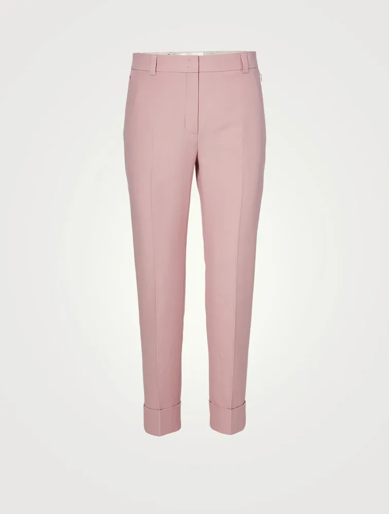 Cotton And Silk Double Face Cuffed Pants