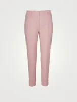 Cotton And Silk Double Face Cuffed Pants