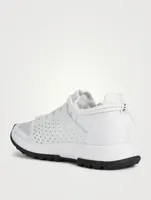 Spectra Low Leather And Mesh Runner Sneakers With Logo Zip