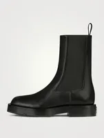 Squared Leather Chelsea Boots