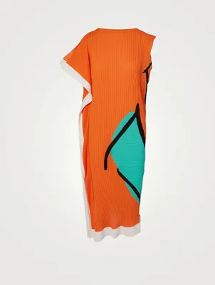 Art Frame One-Sleeve Midi Dress