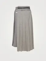 Wool-Blend Suiting Midi Skirt