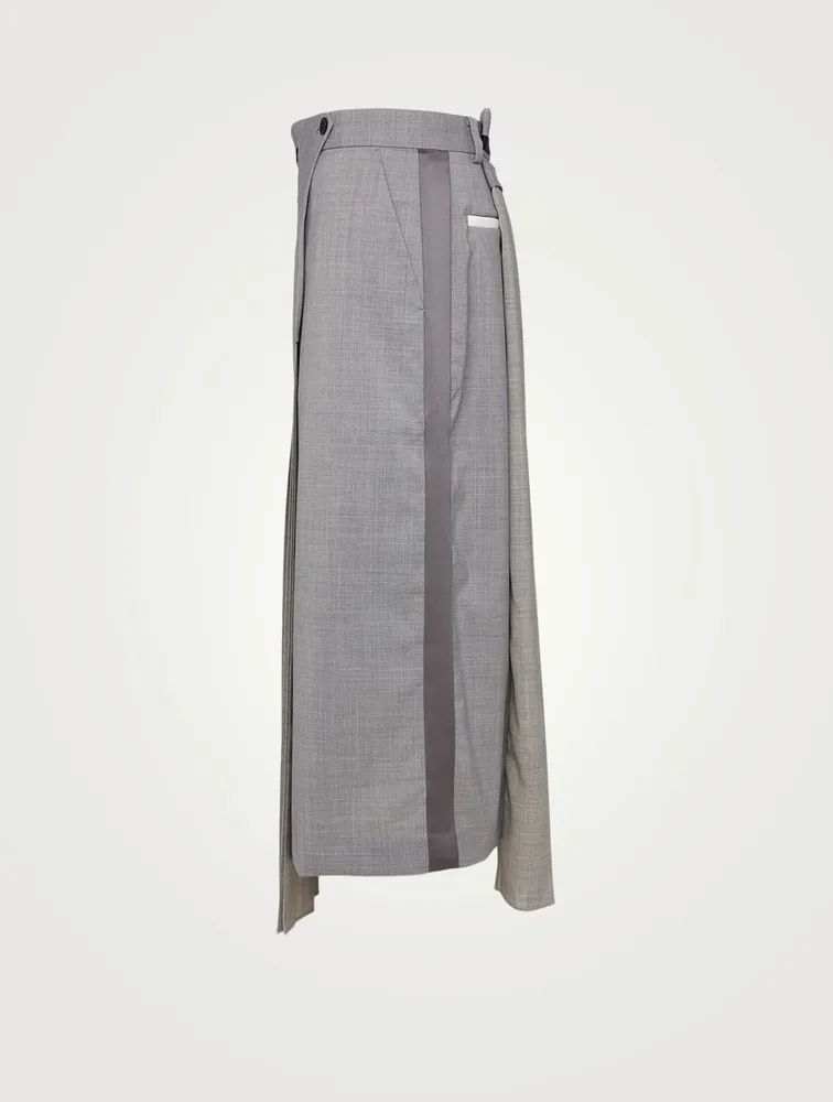 Wool-Blend Suiting Midi Skirt