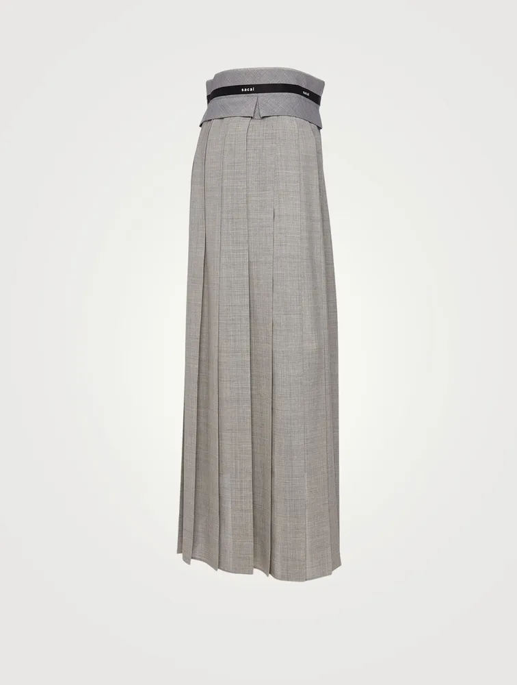 Wool-Blend Suiting Midi Skirt
