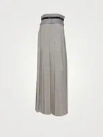 Wool-Blend Suiting Midi Skirt