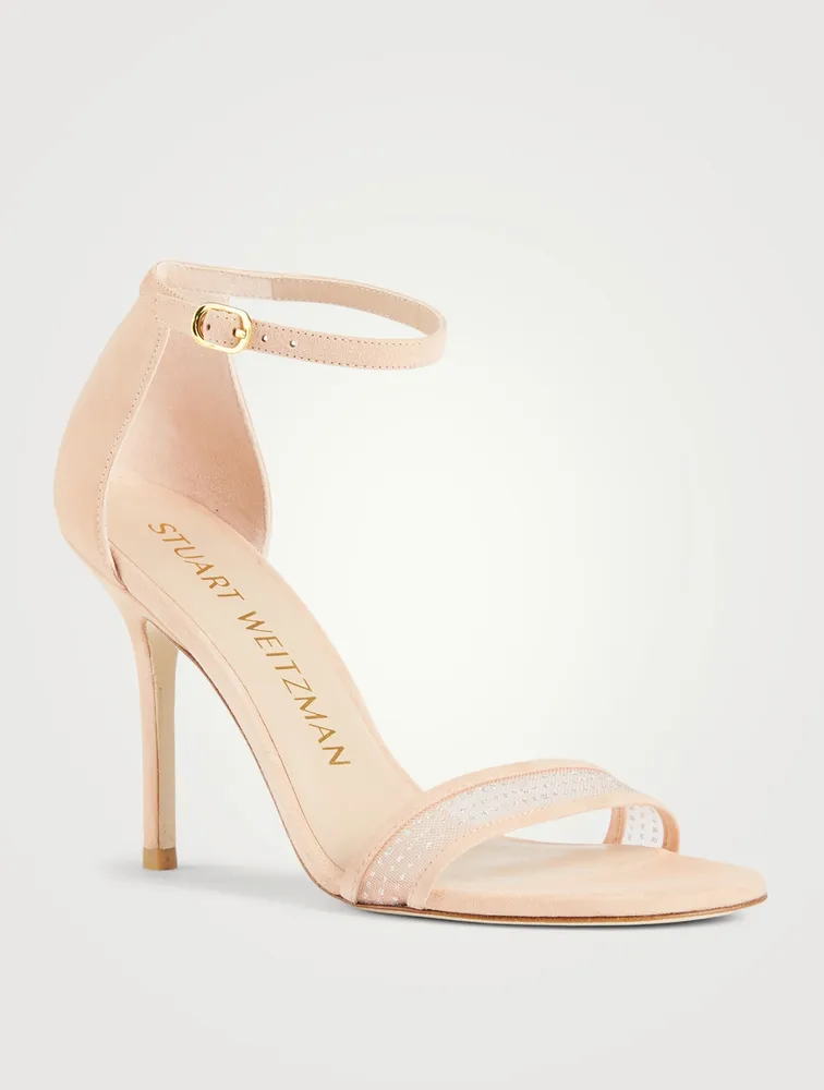 Adrianna Suede And Mesh Heeled Sandals