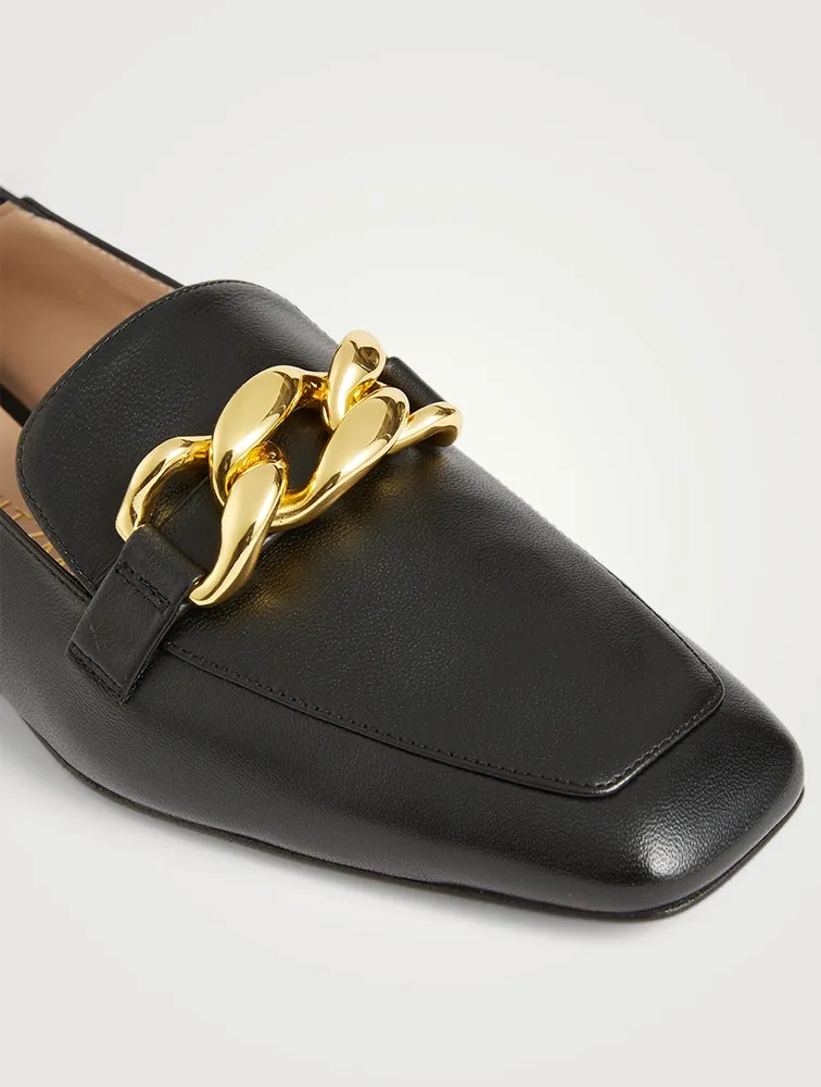Mickee Leather Loafers With Chain
