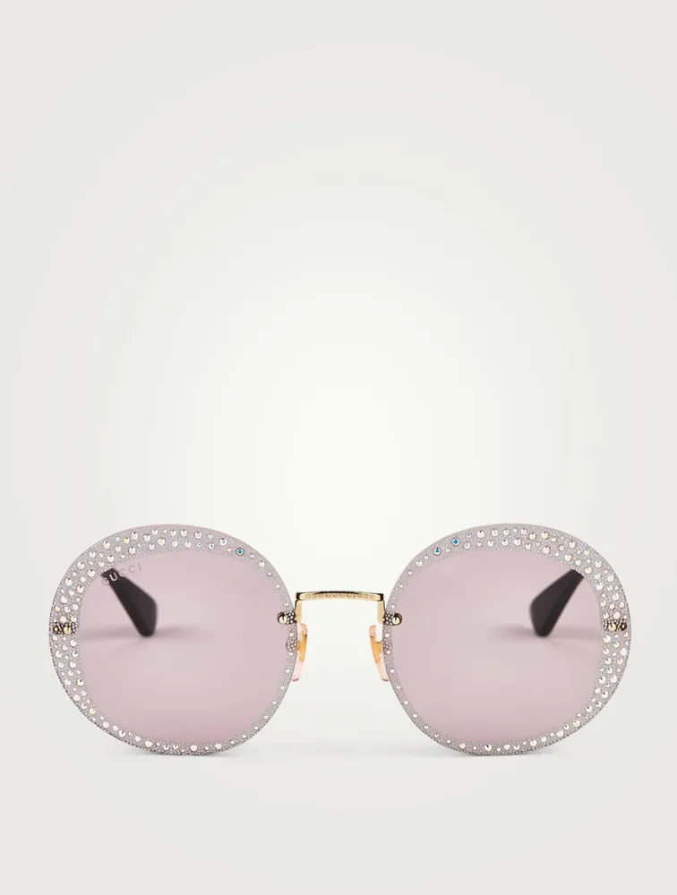 Round Sunglasses With Crystals