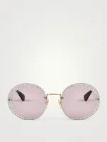 Round Sunglasses With Crystals