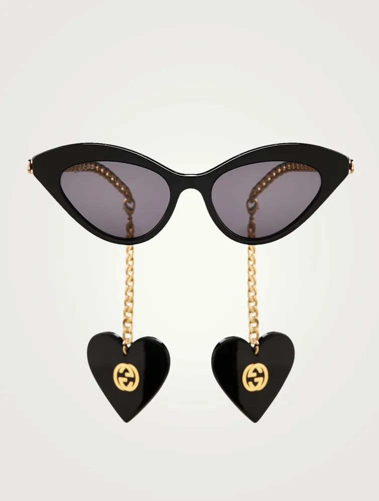 Cat Eye Sunglasses with GG  Earring Charms
