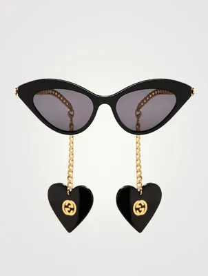 Cat Eye Sunglasses with GG  Earring Charms