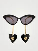 Cat Eye Sunglasses with GG  Earring Charms