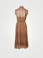 Botanica Python Silk-Blend Swing Midi Dress