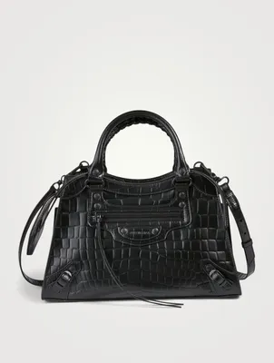 Small Neo Classic Croc-Embossed Leather City Bag