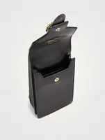 Miss Vivier Leather Pocket Phone Holder Bag With Crystal Buckle