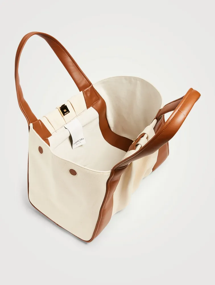 Irida Canvas And Eco Leather Tote Bag