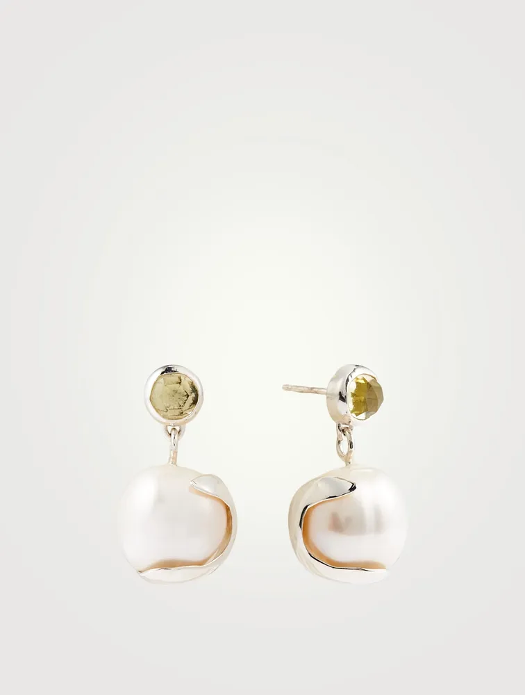 Pomme Sterling Silver Drop Earrings With Pearls