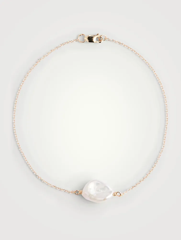 Keshi 14K Gold Bracelet With Pearl