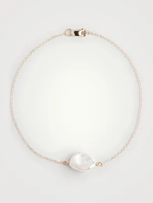 Keshi 14K Gold Bracelet With Pearl