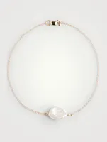 Keshi 14K Gold Bracelet With Pearl