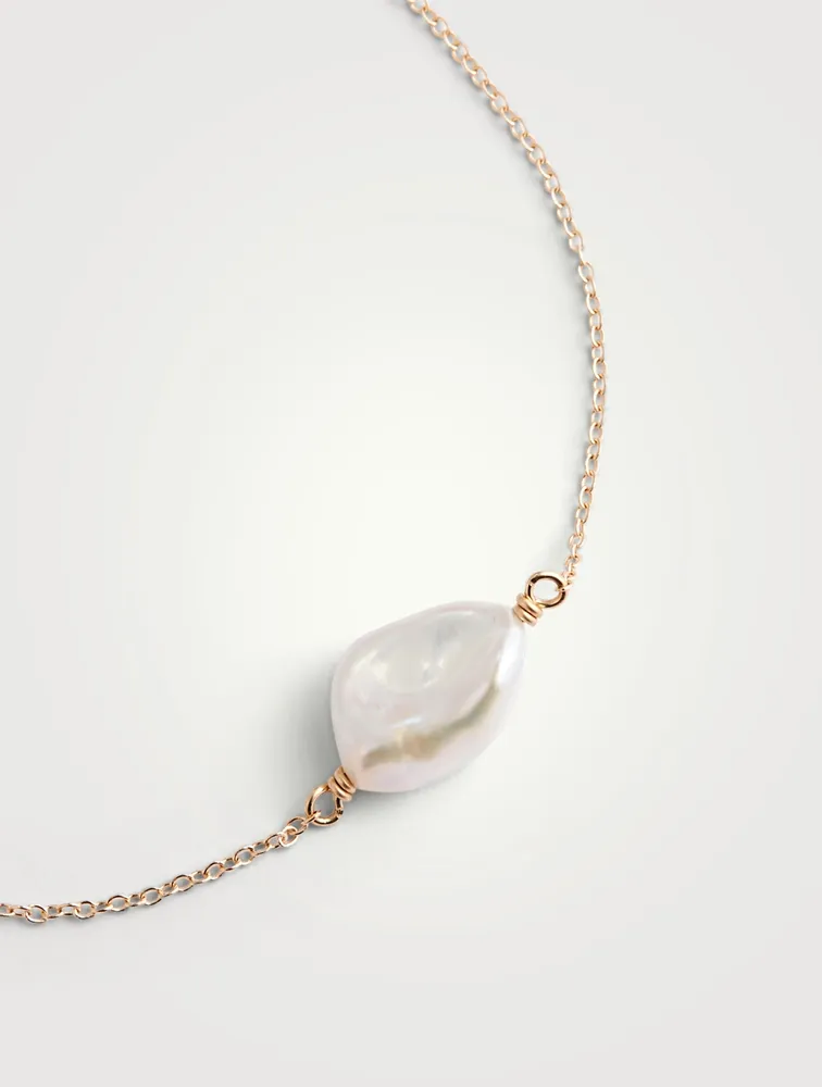 Keshi 14K Gold Bracelet With Pearl