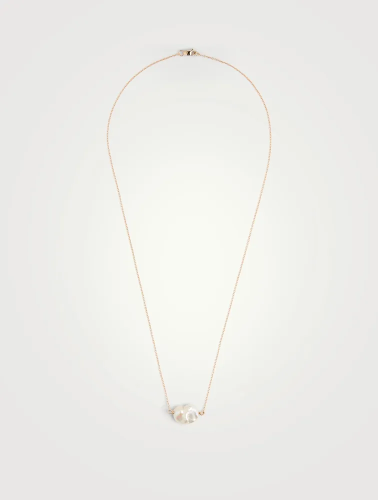 Keshi 14K Gold Necklace With Pearl