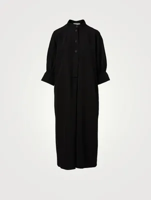 Knoll Shirred Sleeve Midi Dress