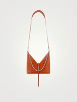 Small Cut Out Croc-Embossed Leather Bag With Chain