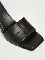 Quadro Leather Heeled Mule Sandals