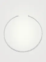 18K Gold Bezel Heart-Shaped Diamond Choker Necklace