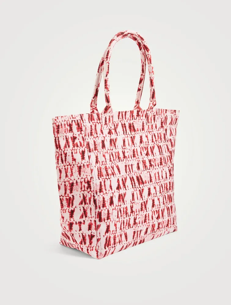 Yenky Canvas Tote Bag In Tie Dye Print With Logo