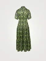 Bella Recycled Polyester Puff-Sleeve Maxi Dress Camouflage Print